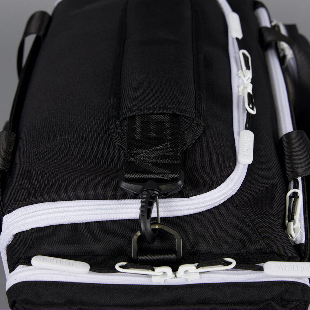 20L Mini Duffle Bag Black with White Accents